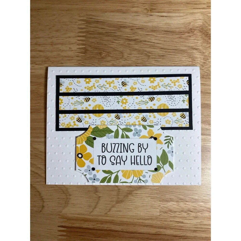 Bee & Flower Greeting Card – Handmade A2 Card – All Occasion Blank Card